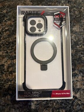 Dual Impact Kickstand Case for iPhone 16 Pro Max - Black by raptic